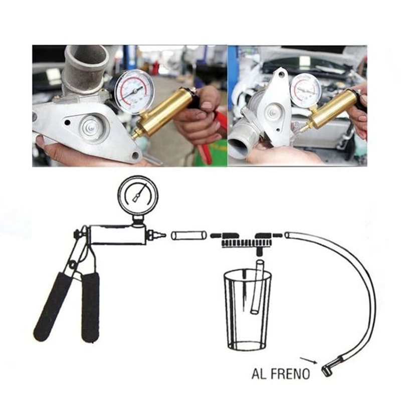 Brake Fluid Bleeder Hand Held Vacuum Pressure Pump Tester Set Bleeding Kit Box For Auto Repair 17