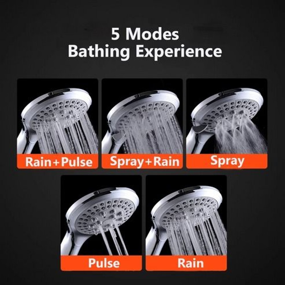 Handheld High Pressure Shower Head Hose SelfCleaning Chrome Finish Upgrade Your Shower Experience 9
