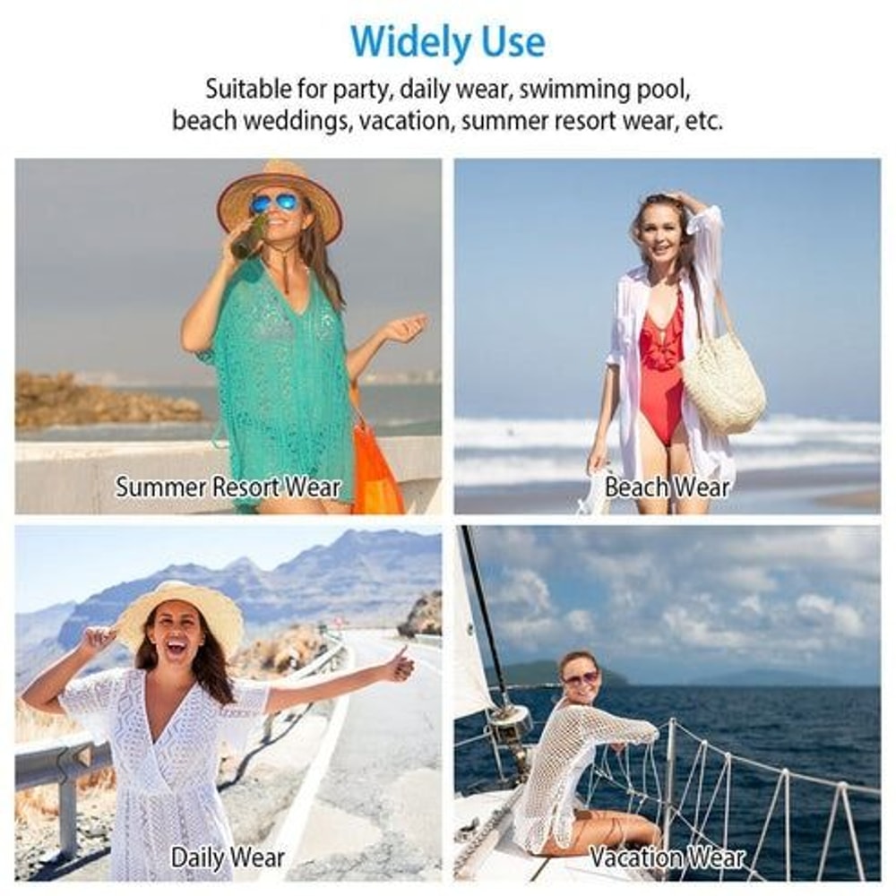 Boho Lace Bathing Suit Cover Up Maxi Sundress Dress For Women Summer Beach Wedding Cover Up Elegant 3