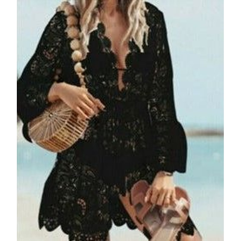 Boho Lace Bathing Suit Cover Up Maxi Sundress Dress For Women Summer Beach Wedding Cover Up Elegant 4