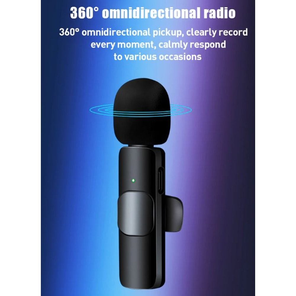 Wireless Lavalier Microphone Mini Mic For Audio Video Recording IPhone 1