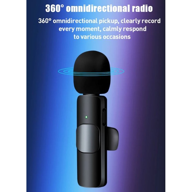 Wireless Lavalier Microphone Mini Mic For Audio Video Recording IPhone 1
