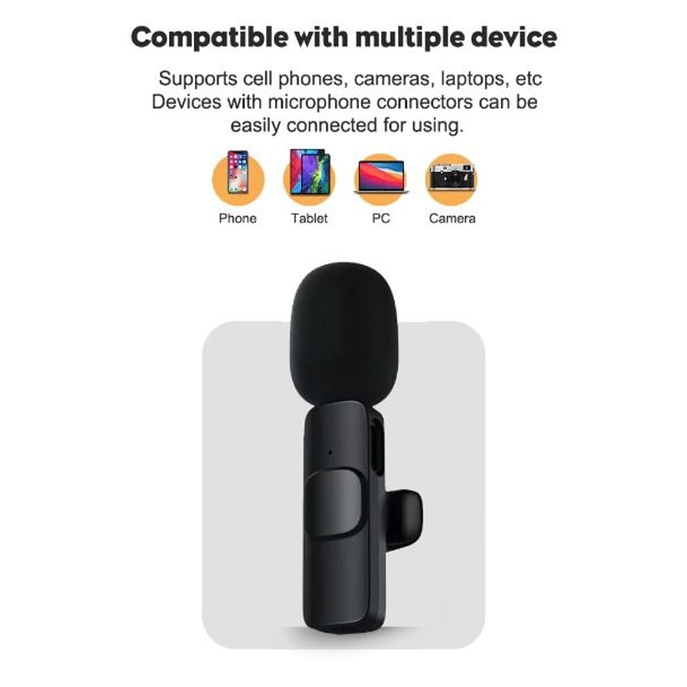 Wireless Lavalier Microphone Mini Mic For Audio Video Recording IPhone 3