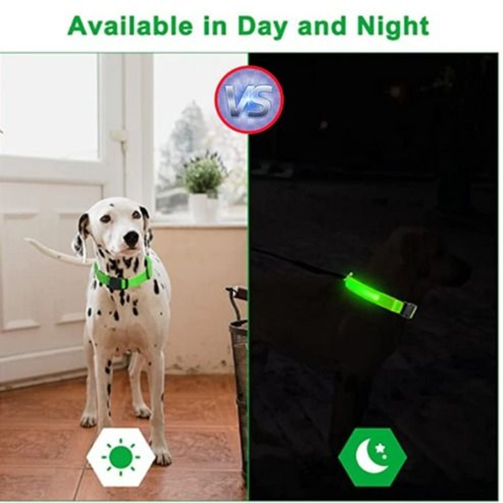 Waterproof LED Dog Collar Blinking Flashing Light Up Glow For Pets Adjustable Enhanced Safety At Ni 3