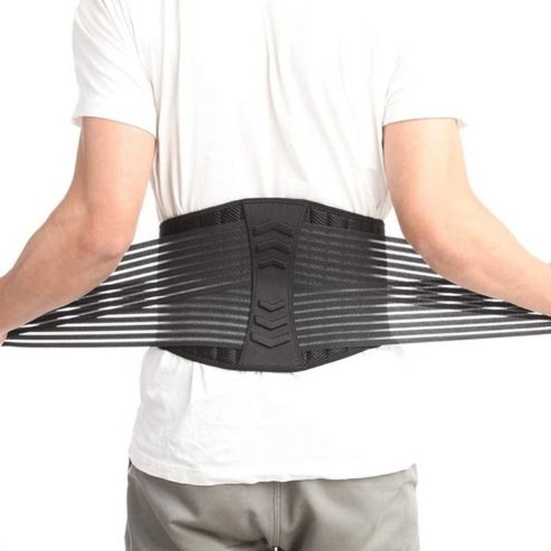 Adjustable Lower Back Support Brace Lumbar Waist Belt Double Pull Breathable Belt Relieve Pain And 0