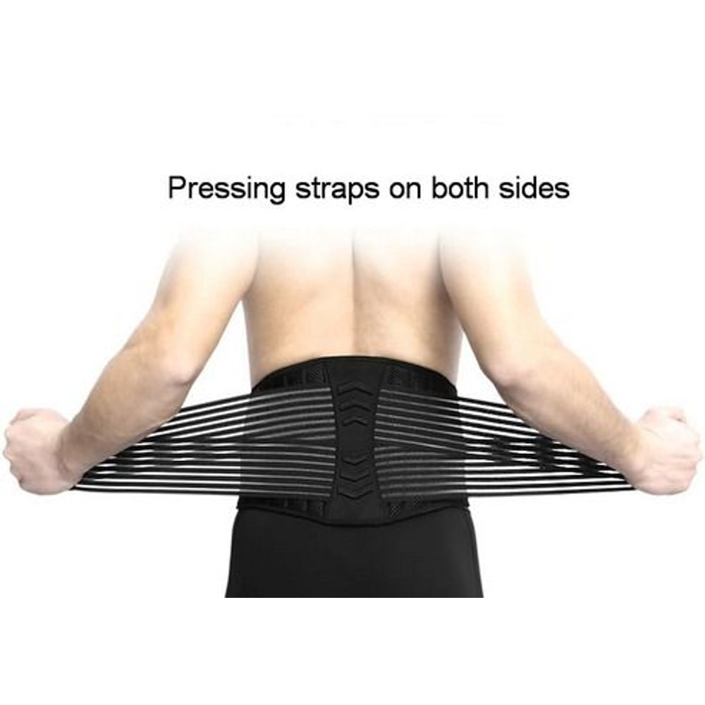 Adjustable Lower Back Support Brace Lumbar Waist Belt Double Pull Breathable Belt Relieve Pain And 2
