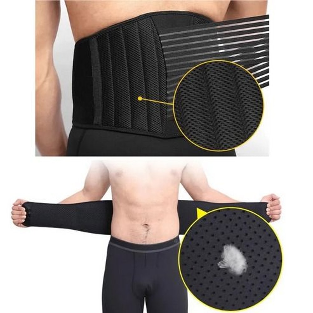 Adjustable Lower Back Support Brace Lumbar Waist Belt Double Pull Breathable Belt Relieve Pain And 13