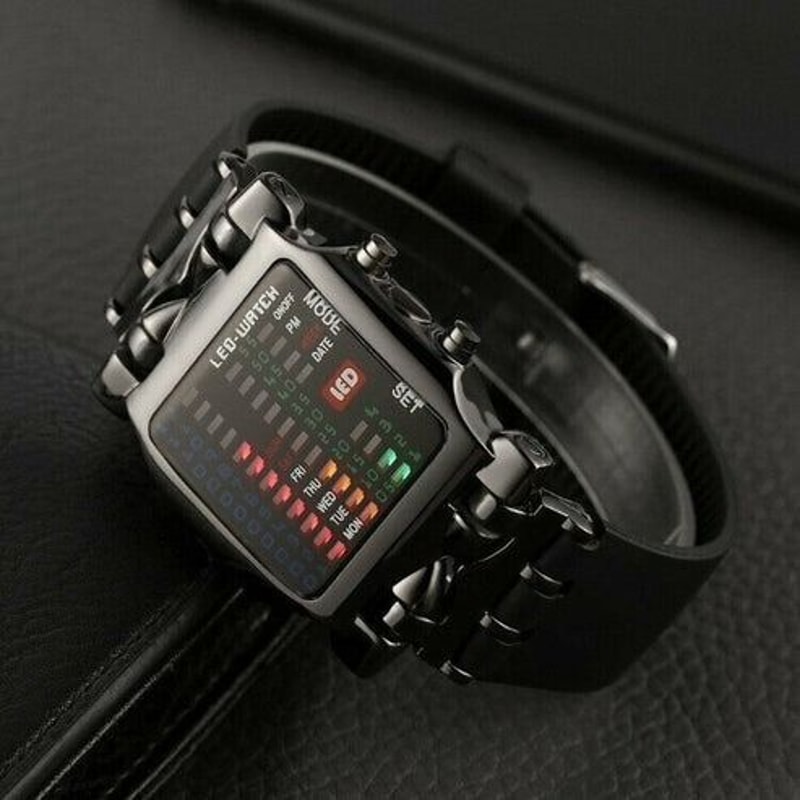 Waterproof Quartz Luxury Mens LED Sports Digital Date Wristwatch Colorful Bracelet For Men Trendy W 0