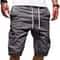 Men Chino Cargo Shorts Drawstring Waist 6 Pockets Elastic Waistband Comfortable Summer Trousers For 1