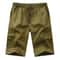 Men Chino Cargo Shorts Drawstring Waist 6 Pockets Elastic Waistband Comfortable Summer Trousers For 14