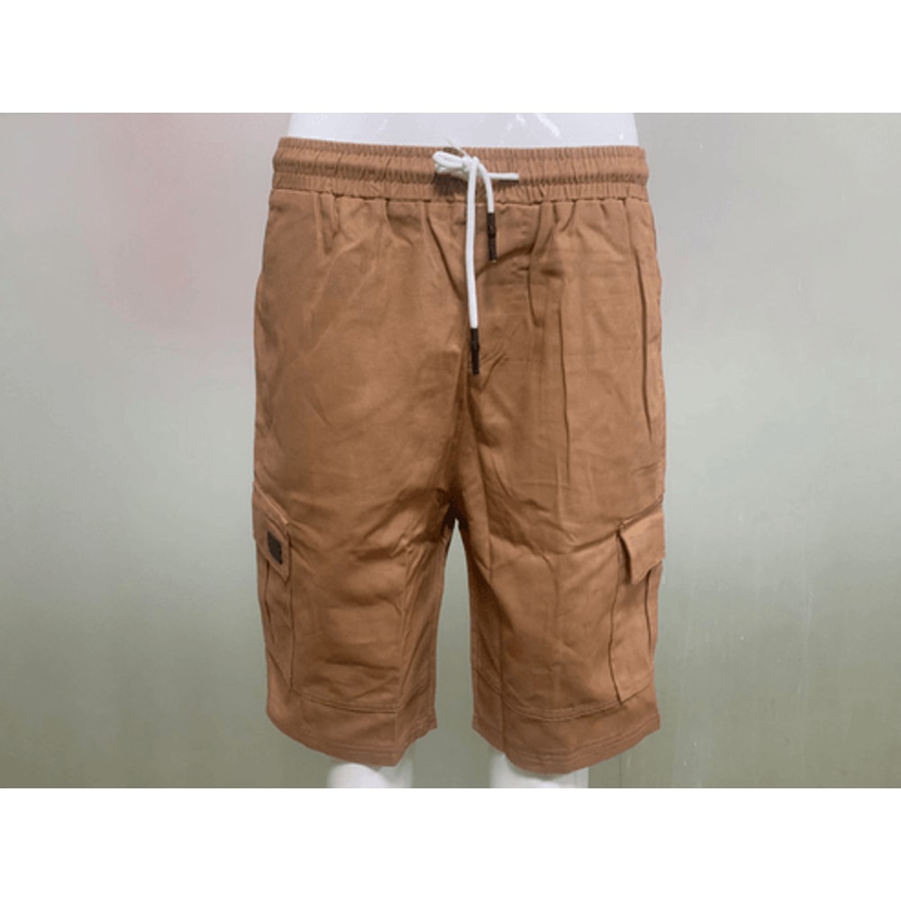 Men Chino Cargo Shorts Drawstring Waist 6 Pockets Elastic Waistband Comfortable Summer Trousers For 8