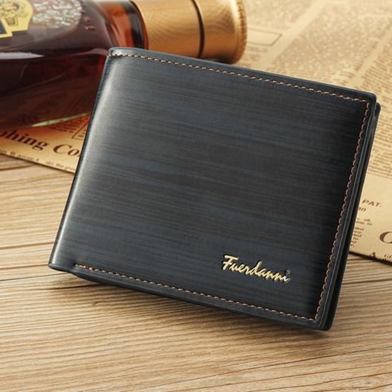 Mens Slim Leather Wallet Bifold Billfold Purse Credit ID Card Holder Genuine Leather 5