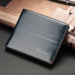 men's slim leather wallet, bifold billfold purse, credit id card holder, genuine leather