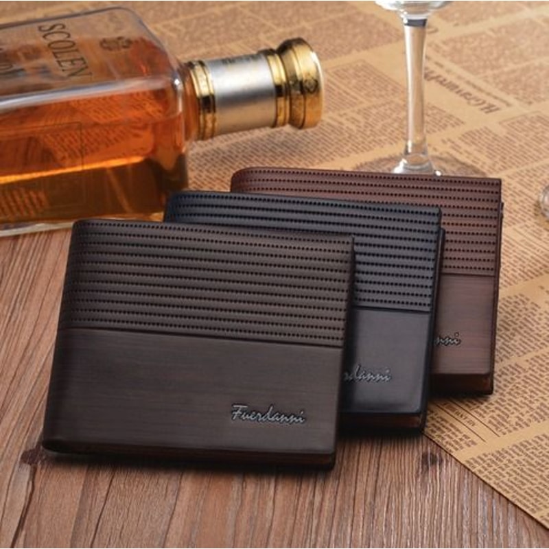 Mens Slim Leather Wallet Bifold Billfold Purse Credit ID Card Holder Genuine Leather 9