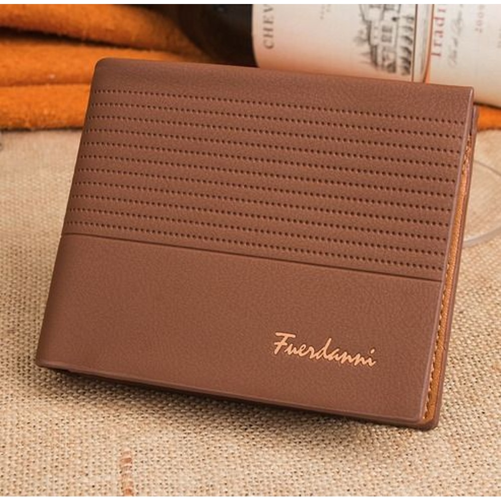 Mens Slim Leather Wallet Bifold Billfold Purse Credit ID Card Holder Genuine Leather 2