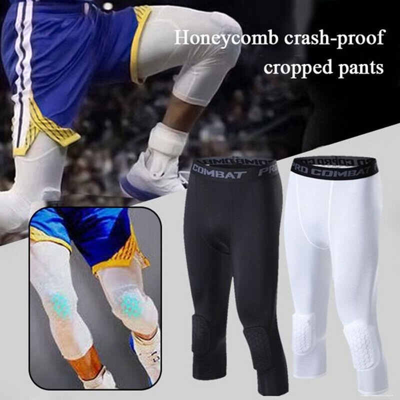 Compression Workout Leggings Mens Basketball Sports Tight Pants Knee Pads For Performance 5