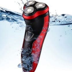 electric shaver for men, rotary waterproof design, pop-up trimmer, wet dry cordless, fast charging for smooth shave