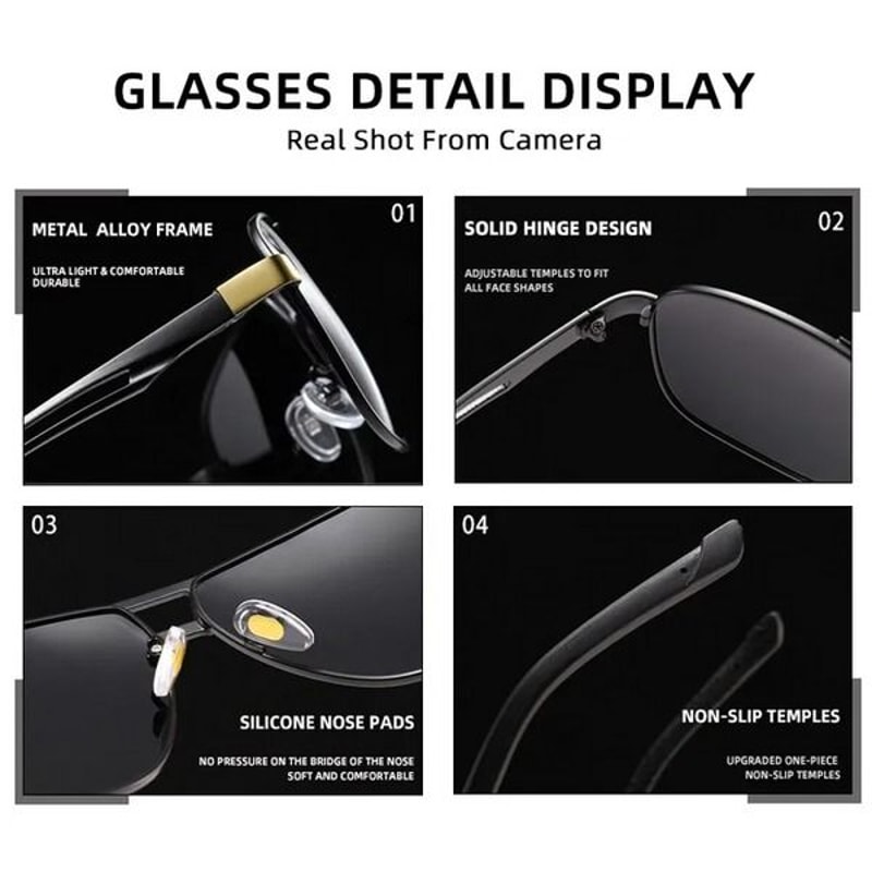 Polarized Pilot Sunglasses For Men Outdoor Driving Glasses Sport Eyewear For Protection 7
