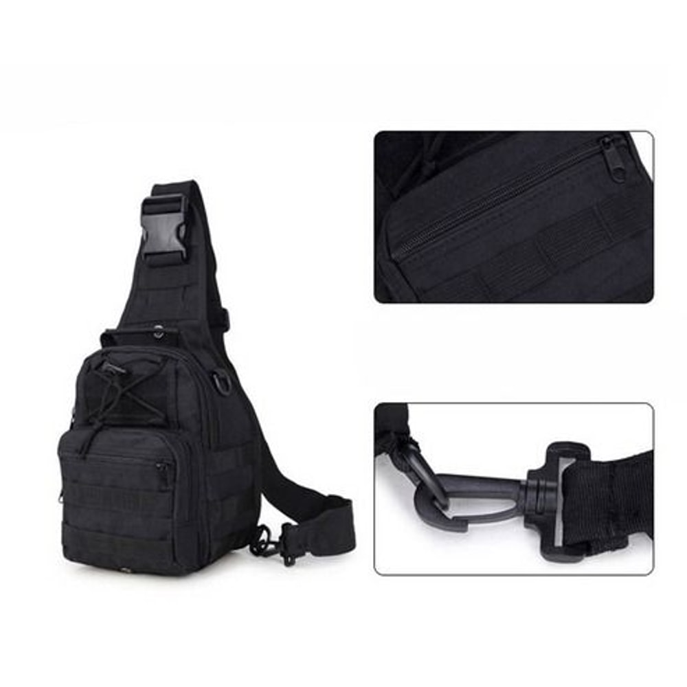 Molle Sling Shoulder Bag Mens Tactical Backpack For Hiking Travel Chest Pack 12