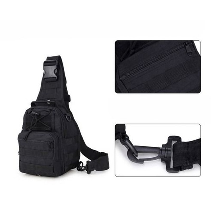 Molle Sling Shoulder Bag Mens Tactical Backpack For Hiking Travel Chest Pack 12
