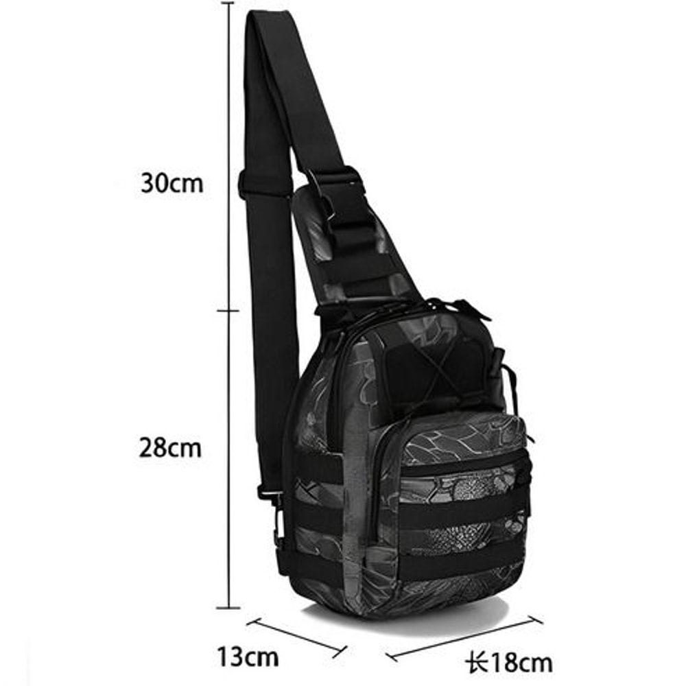 Molle Sling Shoulder Bag Mens Tactical Backpack For Hiking Travel Chest Pack 13