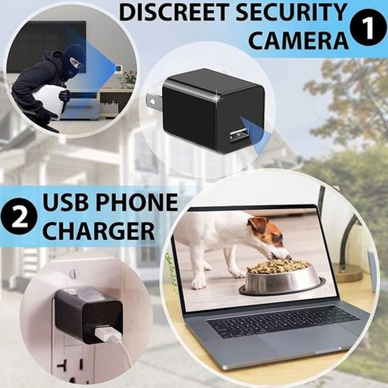 Hidden Camera USB Charger Full HD 1080P DVR Mini Nanny Cam Night Vision Audio Recording 6