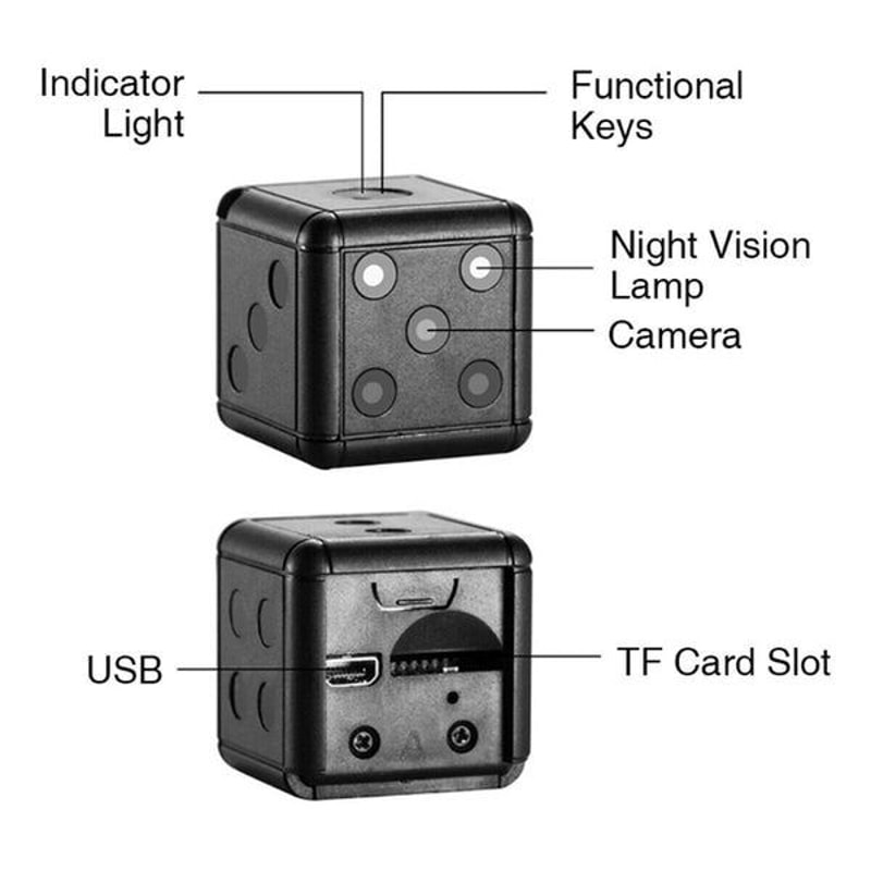 Mini Dice Camera For Home Security HD Night Vision Motion Detection Nanny Cam 1