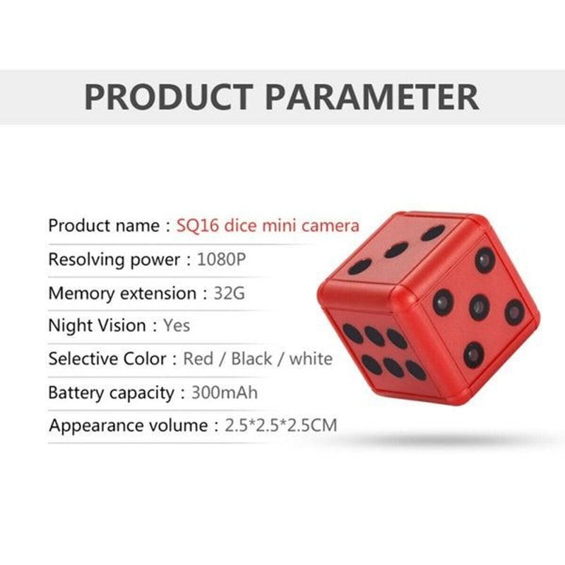 Mini Dice Camera For Home Security HD Night Vision Motion Detection Nanny Cam 4