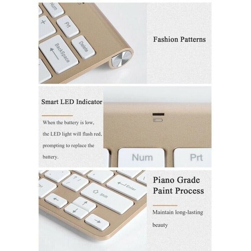 Mini Wireless Keyboard And Mouse Set Waterproof For Mac Apple PC Computer UltraSlim Easy Connectivi 9