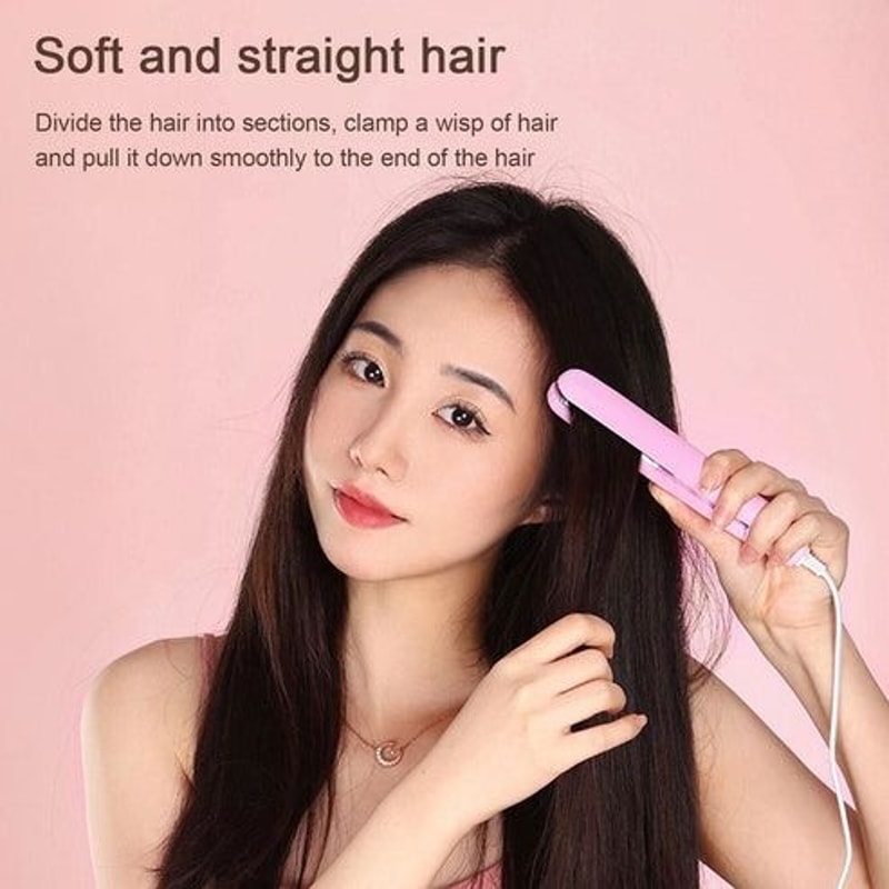 Professional Hair Iron Mini Ceramic Hair Straightener And Curler Portable 2in1 Hair Styling Tool Fo
