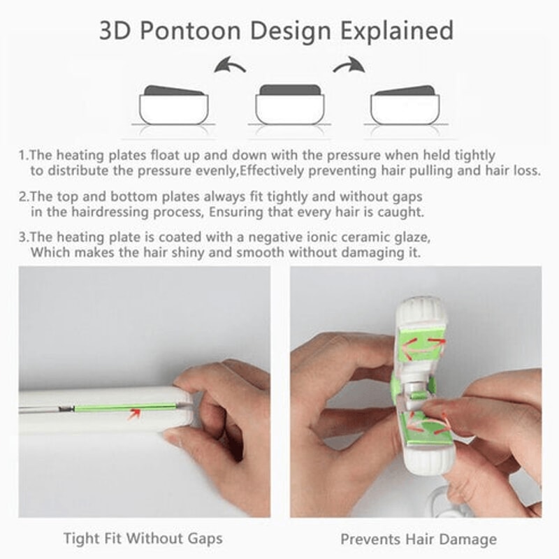 Professional Hair Iron Mini Ceramic Hair Straightener And Curler Portable 2in1 Hair Styling Tool Fo