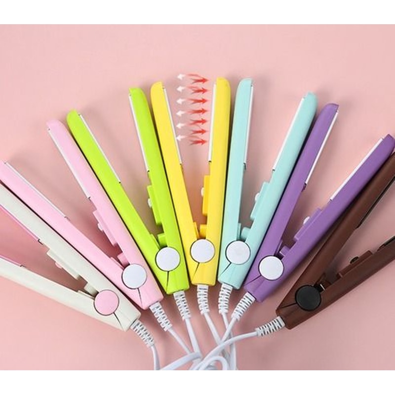 Professional Hair Iron Mini Ceramic Hair Straightener And Curler Portable 2in1 Hair Styling Tool Fo