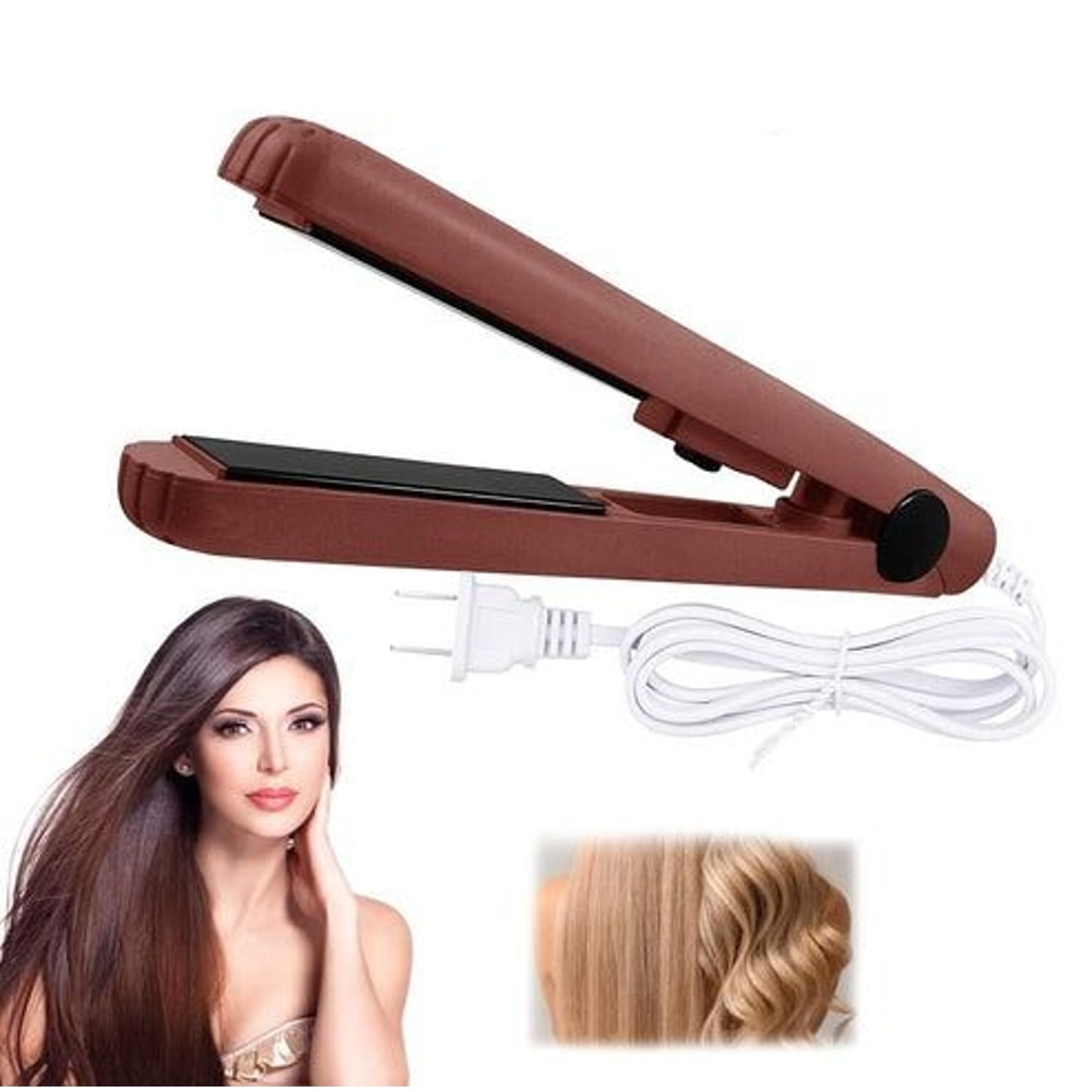Professional Hair Iron Mini Ceramic Hair Straightener And Curler Portable 2in1 Hair Styling Tool Fo