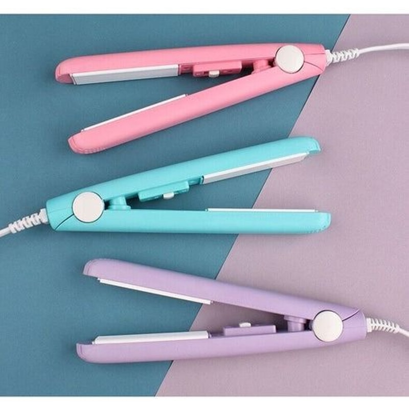 Professional Hair Iron Mini Ceramic Hair Straightener And Curler Portable 2in1 Hair Styling Tool Fo