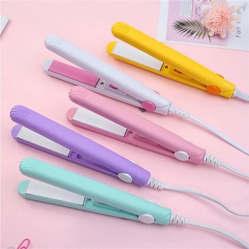 Professional Hair Iron Mini Ceramic Hair Straightener And Curler Portable 2in1 Hair Styling Tool Fo