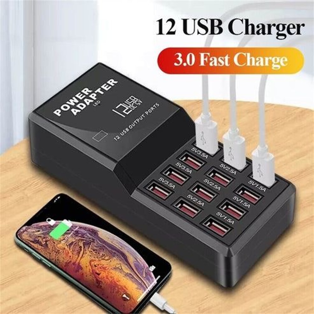 Multi Port USB Charging Hub Desktop Wall Organizer Cell Phone Charger With Smart Charging Ports For 2