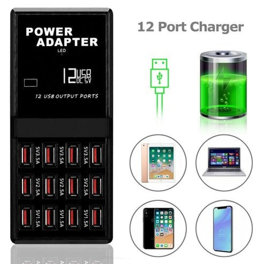 Multi Port USB Charging Hub Desktop Wall Organizer Cell Phone Charger With Smart Charging Ports For 5