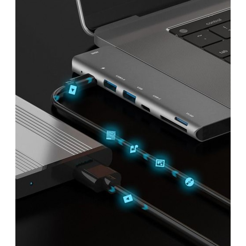 USBC Hub Type C To USB HDMI Adapter For MacBook ProAir HighSpeed Data Transfer 11