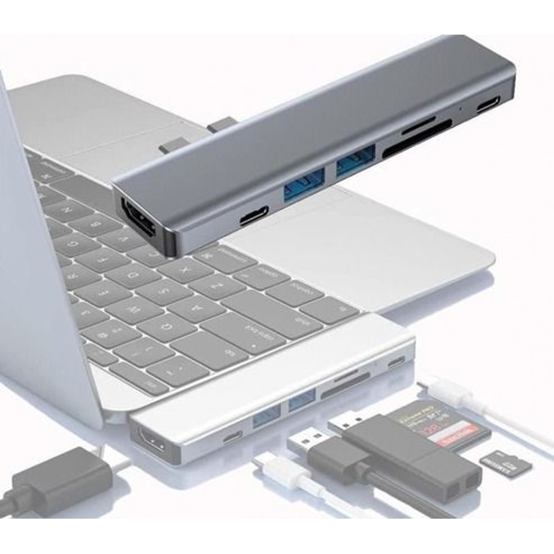 USBC Hub Type C To USB HDMI Adapter For MacBook ProAir HighSpeed Data Transfer 12