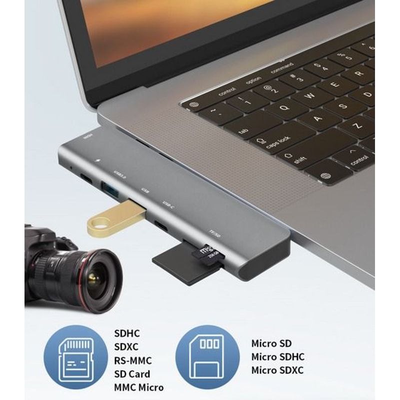 USBC Hub Type C To USB HDMI Adapter For MacBook ProAir HighSpeed Data Transfer 3