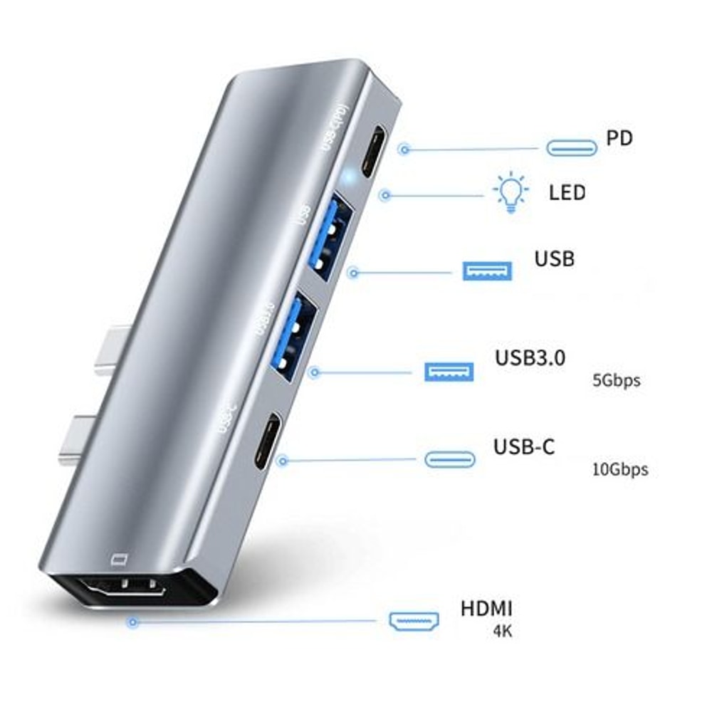 USBC Hub Type C To USB HDMI Adapter For MacBook ProAir HighSpeed Data Transfer 9