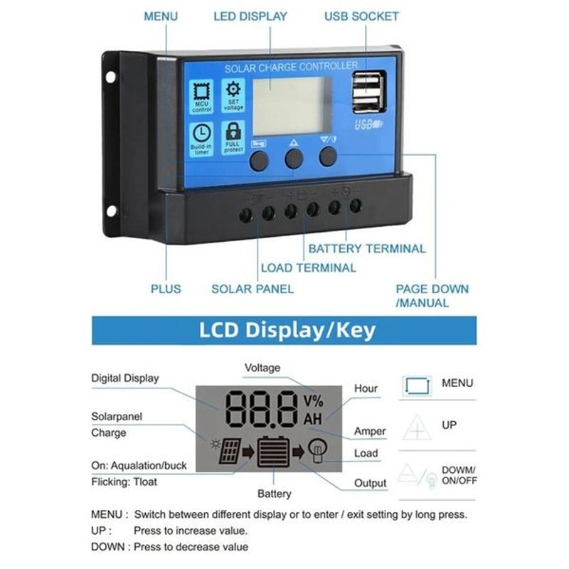 Solar Panel Charge Controller Regulator Auto Focus Tracking Efficient Energy Solution 9