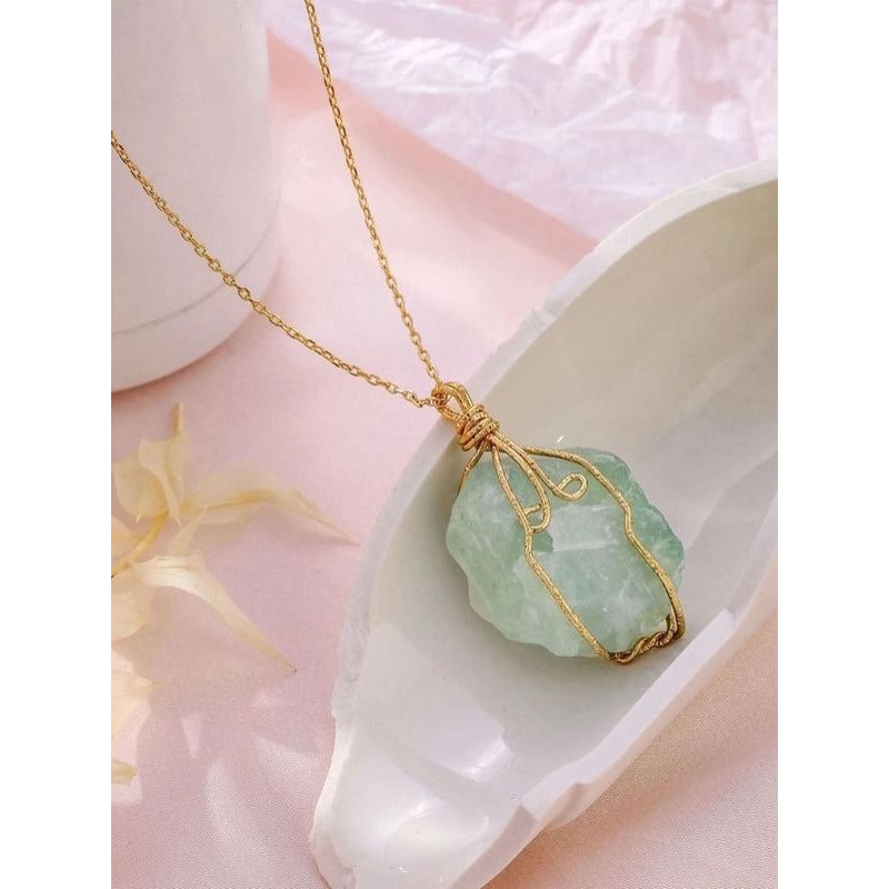 Chakra Stone Pendant Necklace Natural Gemstone Energy Healing Crystal Crystal Pendant Jewelry With 6