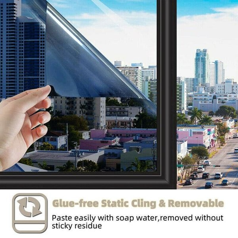 Heat UV Reflective One Way Mirror Window Film Privacy Tint Foil For Home Office 6