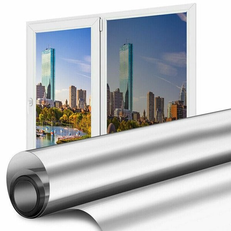 Heat UV Reflective One Way Mirror Window Film Privacy Tint Foil For Home Office 8
