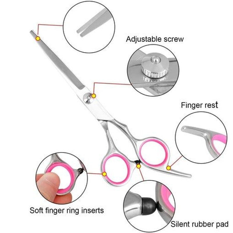 Stainless Straight Curved Thinning Shears Trimmer Kit Pet Dog Grooming Scissors Set For Grooming Ca 3