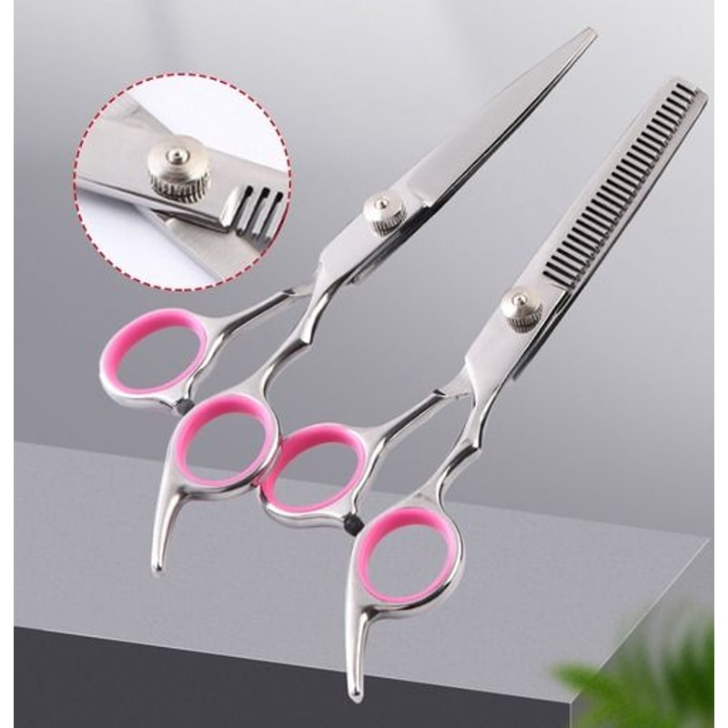 Stainless Straight Curved Thinning Shears Trimmer Kit Pet Dog Grooming Scissors Set For Grooming Ca 6