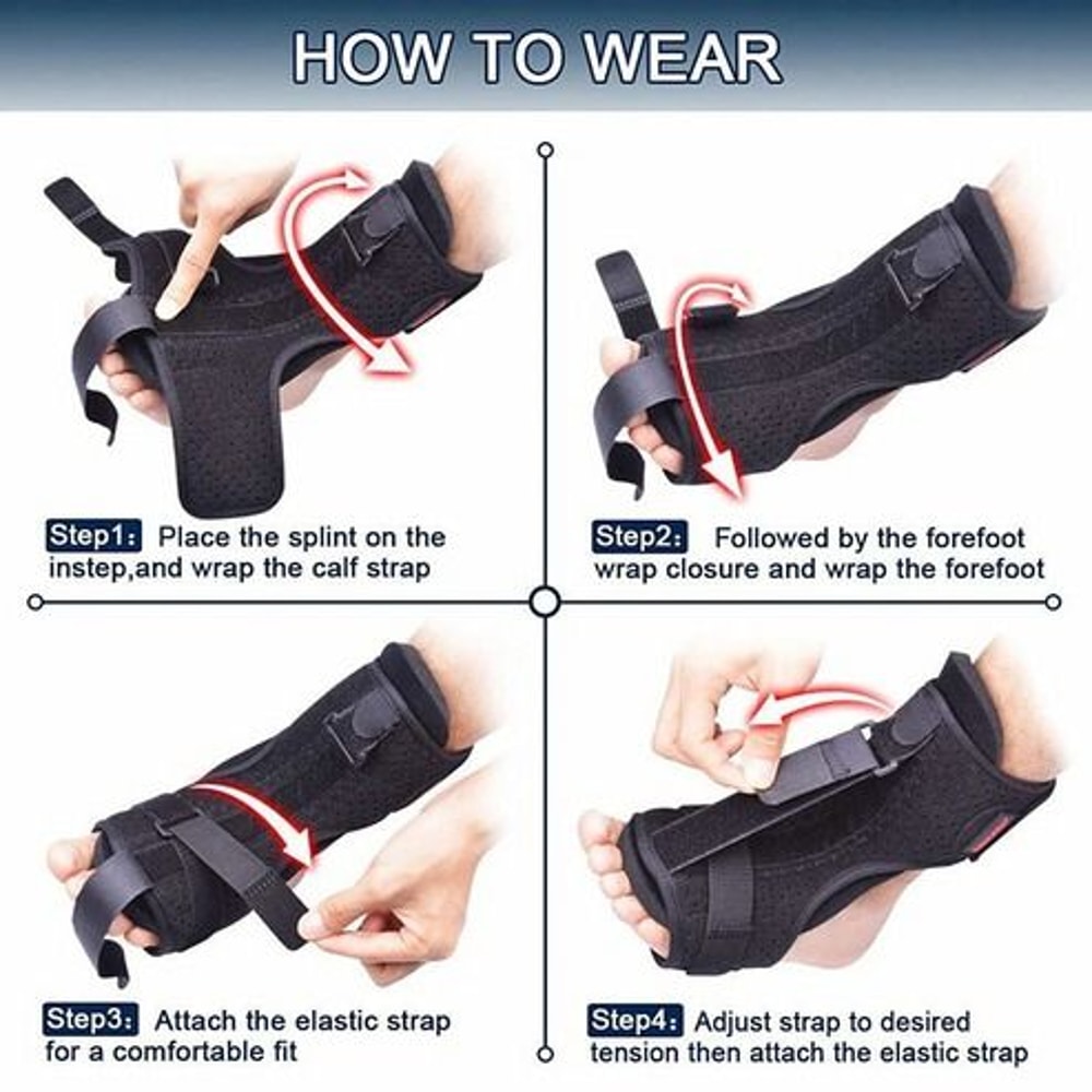Adjustable Plantar Fasciitis Night Splint Foot Drop Ankle Brace Toe Pain Support Heel Spur Relief 9