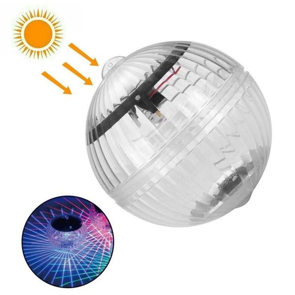Outdoor Solar Floating Light Garden Pond Lamp Rotating RGB LED Pool Light 4