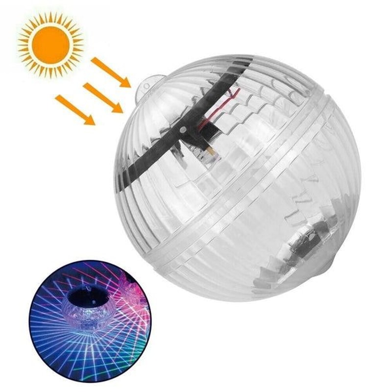 Outdoor Solar Floating Light Garden Pond Lamp Rotating RGB LED Pool Light 4